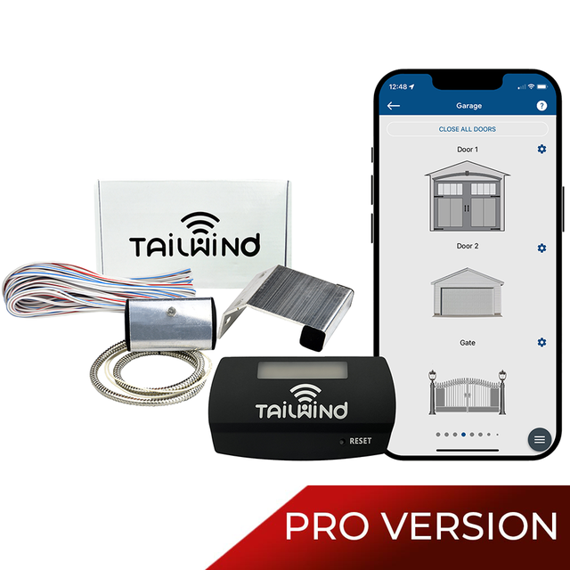 Tailwind iQ3 Smart Automatic Garage Controller PRO with J-track mounted sensor