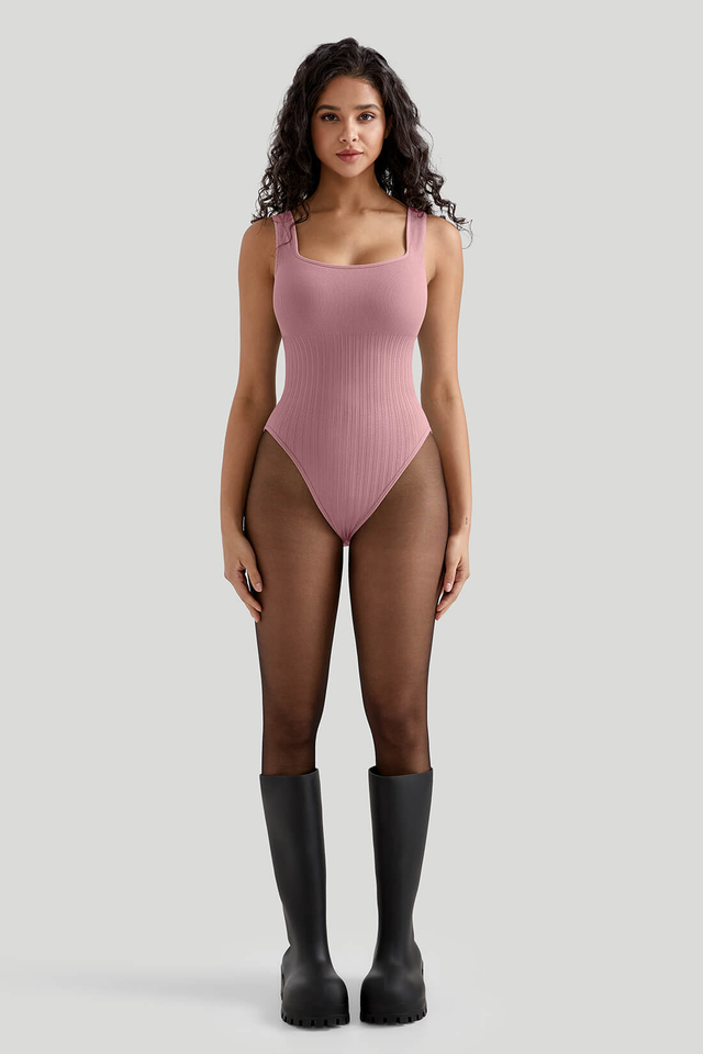 Ribbed Tummy Control Bodysuit