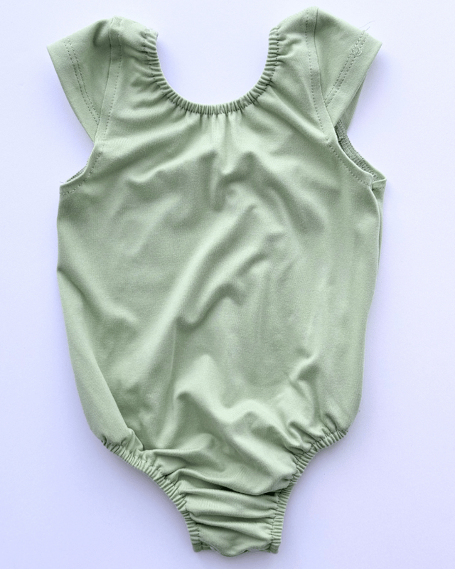 Maggie Cap Sleeve Leotard - Sage Green