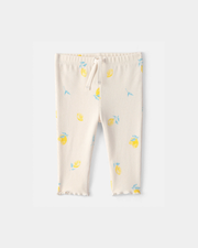 Baby Girl Lemon Rib Pants - Ivory