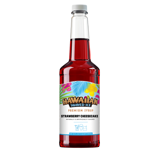 Strawberry Cheesecake Shaved Ice & Snow Cone Flavored Syrup - Quart