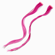 pink tinsel faux hair clip in extensions - 2 pack