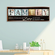 (Round/Square) (Big Size) Family Where Life Begins And Love Quotes - Diamond Painting - 30x80CM