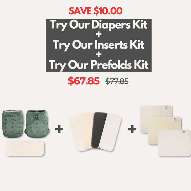 Diaper Trial Kit PLUS Insert Kit & Prefold Kit