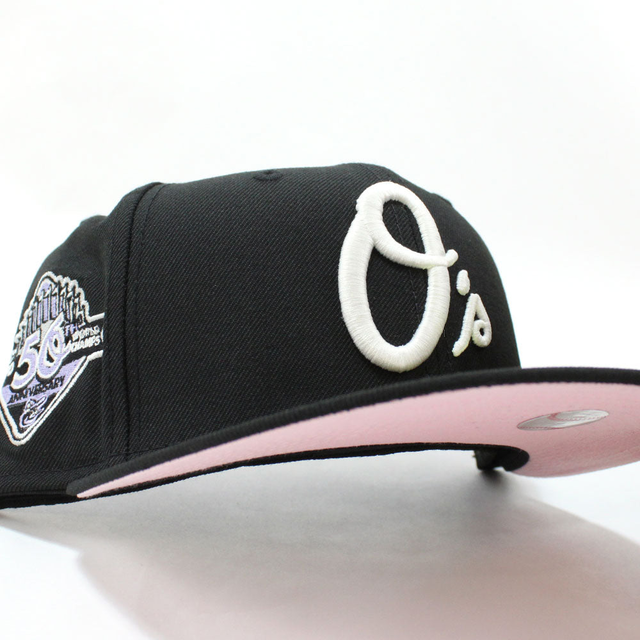 Baltimore Orioles 50TH Anniversary 59Fifty New Era Fitted Hat (GITD Black Pink Under Brim)