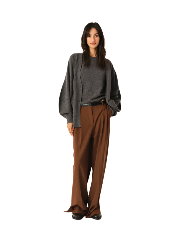 Como Sleeve Cardigan in Grey Melange