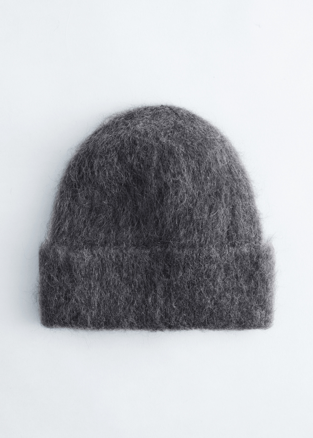 Mohair-Blend Brushed Beanie