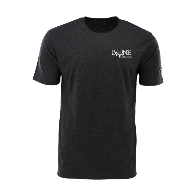 Bone Collector Short Sleeve Durasoft Tee with Chest Logo - Charcoal Heather