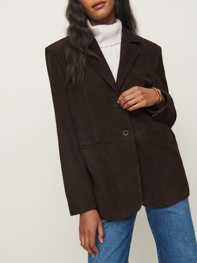 Leon Oversized Suede Blazer