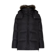 A-line puffer jacket made from a water-resistant performance fabric with a fox fur collar - YVES SALOMON