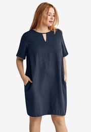 Linen-Blend A-Line Dress