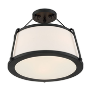Cutty Matte Black Three-Light Semi-Flush Mount