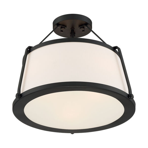 Cutty Matte Black Three-Light Semi-Flush Mount