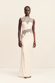STRATUS LACE HIGH NECK MAXI DRESS - IVORY