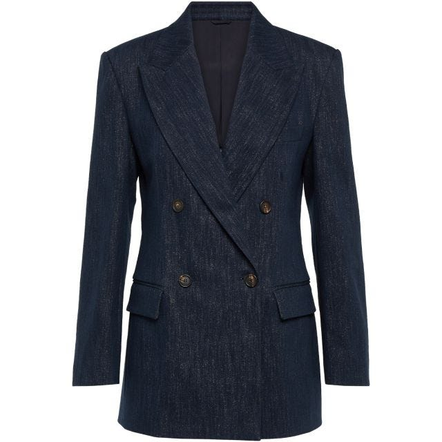 Cotton blend lamé blazer