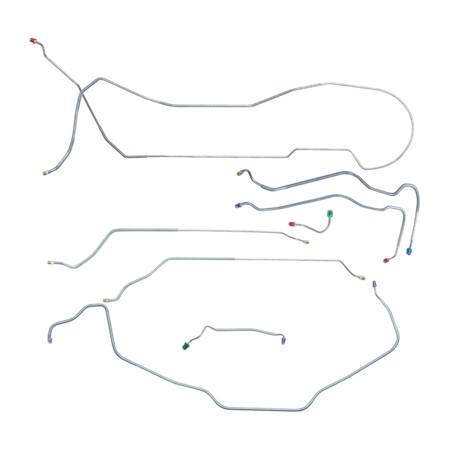1969 Chevrolet Chevelle Malibu SS Hardtop Power Disc Complete Brake Line Kit 8pc, Stainless