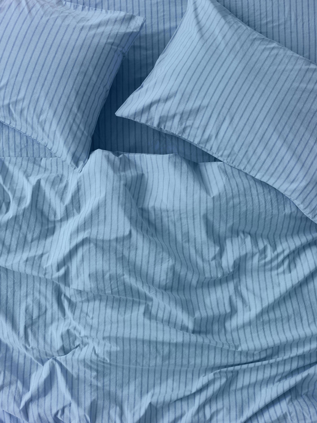 Pale Blue Favourite Shirt Stripe Cotton Duvet Cover