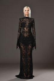 Long sleeves lace dress