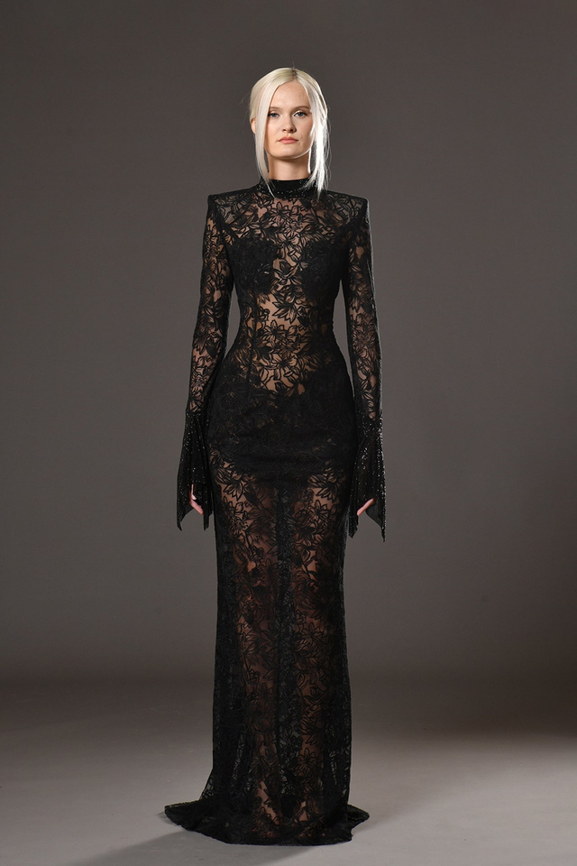 Long sleeves lace dress