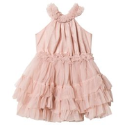 Ruffled Chiffon Dance Dress Ballet Pink