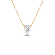 3 Prong Point Down Lab Created Diamond Pear Drop Solitaire Necklace