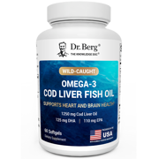 Wild-Caught Omega-3 Cod Liver Fish Oil DHA EPA – 60 Softgels