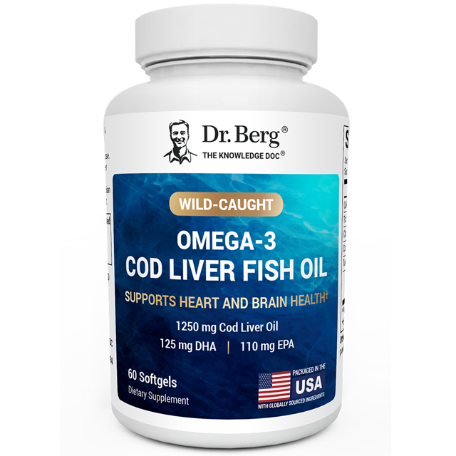 Wild-Caught Omega-3 Cod Liver Fish Oil DHA EPA – 60 Softgels