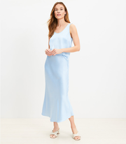 Petite Satin Bias Midi Skirt