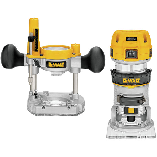 Dewalt 110V 7 Amp Variable Speed 1-1/4 HP Corded Compact Router with LED Combo Kit