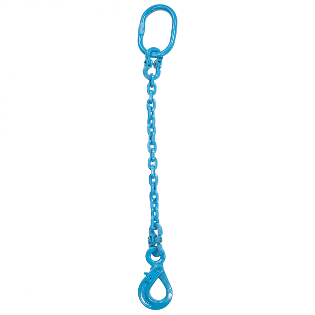 9/32" x 10' - Pewag Single Leg Chain Sling w/ Self-Locking Hook - Grade 120