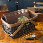 Railway Parcel Basket with Protector - Black and Vintage