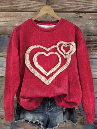 Heart/Cordate Vintage Crew Neck Sweatshirt