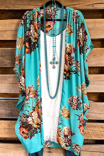 Expected Beauty OVERSIZED Kimono - Mint Mix