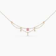 Jalaja Lotus Motifs Layered Pearl Necklace