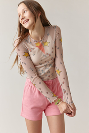 Mesh Star Long Sleeve Tee