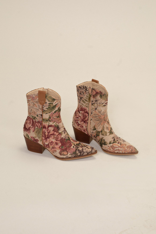 Karina Floral Tapestry Bootie
