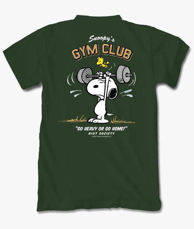 Peanuts Snoopy's Gym Club Mens T-Shirt