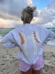 Baseball Bows Embroider Sweatshirt