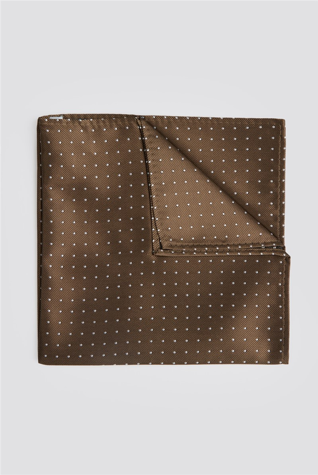 Bronze Pindot Pocket Square