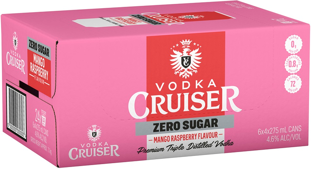 Vodka Cruiser Sugar Free Mango Raspberry Can 275mL