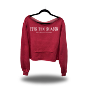 TITS THE SEASON ROAD RASH SLASH X RED CROP WIDENECK HOODIE
