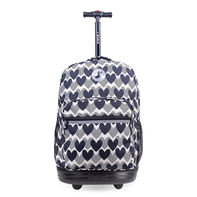 Sunrise Rolling Backpack (18 Inch) in Heart Dot