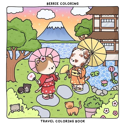 Berrie Coloring Travel: Cute and Cozy Coloring Book for Kids & Adults Featuring Easy to Color Animal Illustrations and Adorable Scenes (Cute & Cozy Coloring Books)