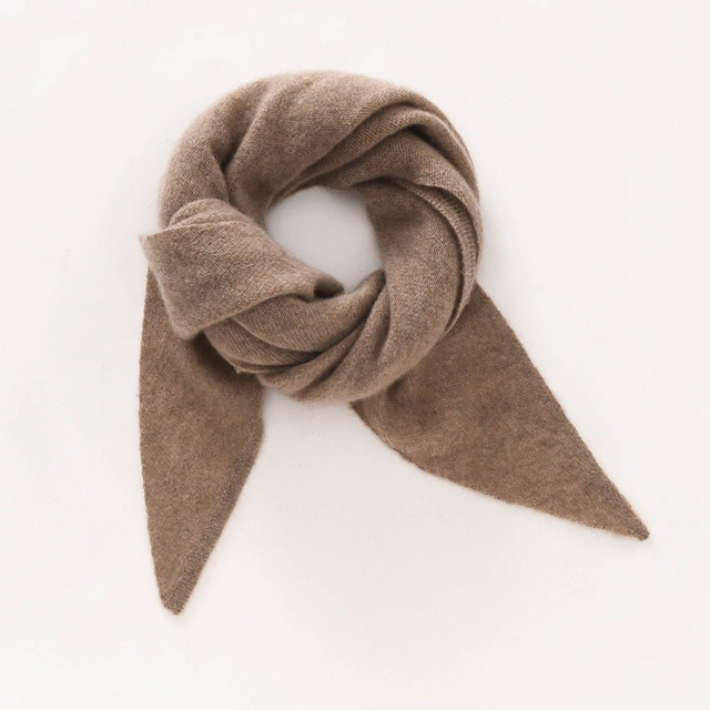 Pure Cashmere Triangle Neck Scarf Cashmere Knit Wrap Cashmere Bandana