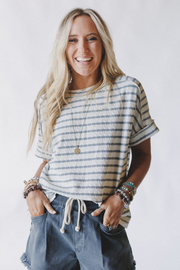 Endless Drift Striped Top - Gray