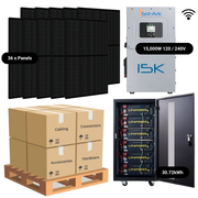 14.4kW Complete Solar Power System - Sol-Ark 15K + [28.6kWh-30.72kWh Lithium Battery Bank] + 36 x 400W Mono Solar Panels | Includes Schematic [HPK-MAX]