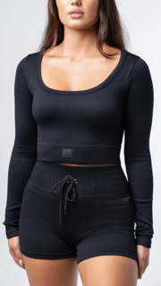 Long-Sleeve Scoop Top