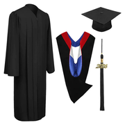 Matte Black Bachelors Academic Cap, Gown & Hood