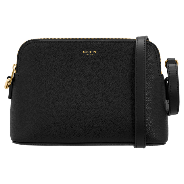 Iris Double Zip Crossbody - Black/Black | Oroton