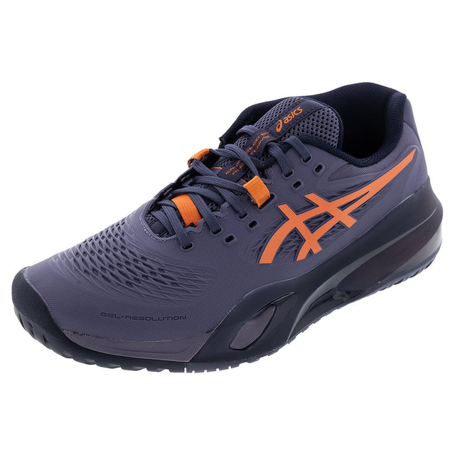 Men`s GEL-Resolution X Tennis Shoes Greyish Purple and Nova Orange